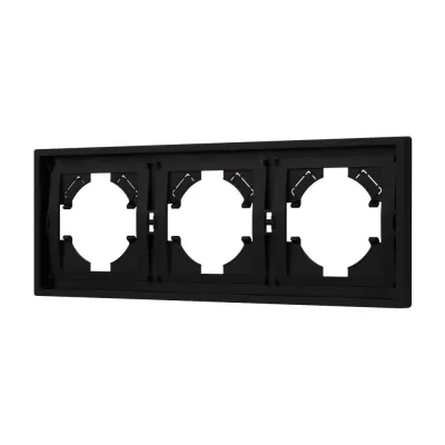 Рамка пластиковая FRM-TENDO-SFPL-3-BK, Чёрный, 3 поста