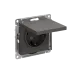 ATLASDESIGN РОЗЕТКА с заземл. со шторками с крышкой, 16А, IP20, механизм, БАЗАЛЬТ