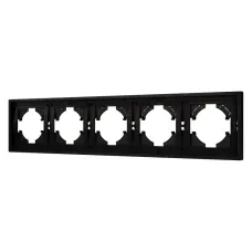 Рамка пластиковая FRM-TENDO-PL-5-BK, Чёрный, 5 постов