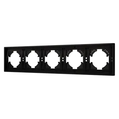 Рамка пластиковая FRM-TENDO-PL-5-BK, Чёрный, 5 постов