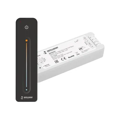 Диммер SMART-SET-PWM-102-72-MIX-SUF Black (12-24V, 2x5A, ПДУ LINE, 2.4G) (IARL, IP20 Пластик, 5 лет)