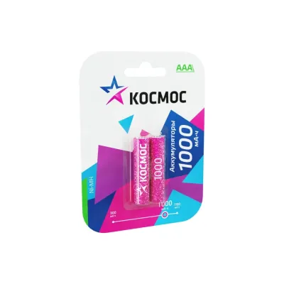 Батарейка аккумуляторная ААА 1000 мАч блистер 2 шт