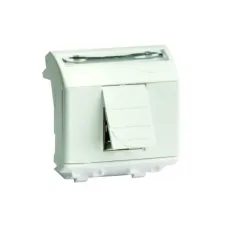 Ком.роз. RJ45 кат.6 экран. (8P8C, Hyperline, Dual IDC 110&Krone) Brava, белая, 2мод
