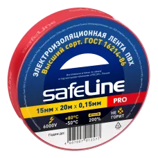 Изолента ПВХ красная 15мм 20м Safeline