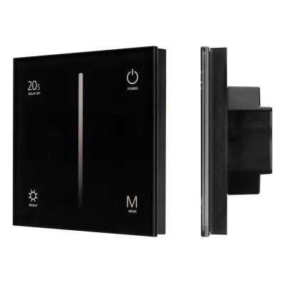 Панель SMART-P36-DIM-IN Black (230V, 1.5A, TRIAC, Sens, 2.4G) (ARL, IP20 Пластик, 5 лет)
