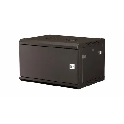 Шкаф 19'' телекоммуникационный настенный, 6U 368х600х450 мм, дверь металл, черный