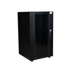 Шкаф нап. 19'', 20U 600х600, перед. дв. стек, задн. стен., мет, чер.