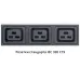 Блок розеток для 19' шкафов, вертикальный, 16 розеток Schuko, 8 розеток IEC 320 C19, 32А, автомат защиты, алюминиевый корпус, клеммная колодка