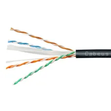 Витая пара UTP (U/UTP), категория 6, 4 пары (23 AWG), одножильный, для внутренней и внешней прокладки (+75 C - -40), LSZH-UV (25 м)