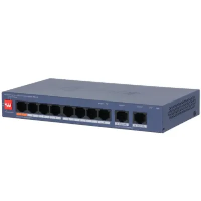 Коммутатор управляемый L2 8x100Мбит/с (RJ45 с PoE+,PoE++) , 2x1Гбит/с (RJ45) 60Вт
