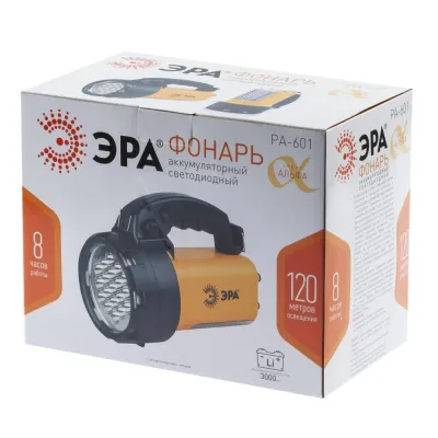 Светодиодный фонарь ЭРА PA-601 прожекторный аккумуляторный со встроенным светильником компас