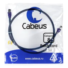 Патч-корд S/FTP, категория 8 (40G, 2000 MHz), 2xRJ45/8p8c, экранированный, синий, LSZH, 1 м
