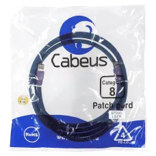 Патч-корд S/FTP, категория 8 (40G, 2000 MHz), 2xRJ45/8p8c, экранированный, синий, LSZH, 2 м