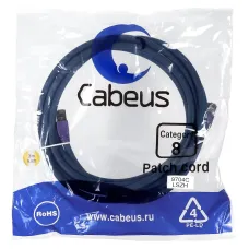Патч-корд S/FTP, категория 8 (40G, 2000 MHz), 2xRJ45/8p8c, экранированный, синий, LSZH, 3 м