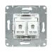Механизм розетки RJ45 - 2шт  (cat5)  шампань Эпика EKF