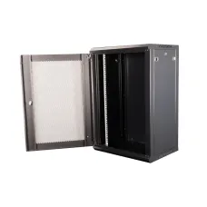 Шкаф 19'' телекоммуникационный настенный, 18U 901х600х450 мм, дверь перфорация, черный