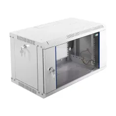 Шкаф телекоммуникационный настенный разборный 6U (600x350) дверь стекло