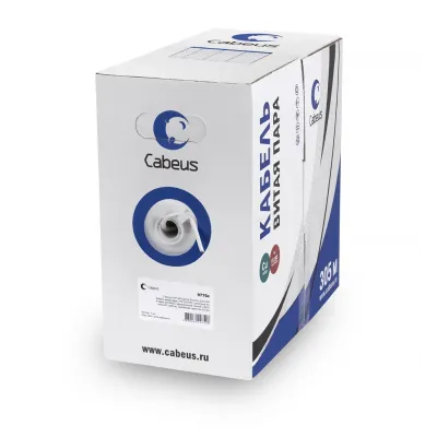 Витая пара U/UTP Cat 5e 4 пары 24 AWG solid LSZH нг(А)-HF серый 305м