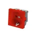 Розетка 2P+E немецкий стандарт 45 x 45 мм, без шторок, красный