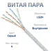 Витая пара UTP (U/UTP), категория 5e, 4 пары (24 AWG), одножильный, серый, LSZH, нг(А)-HF, (20 м)