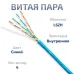 Витая пара UTP (U/UTP), категория 5e, 4 пары (24 AWG), одножильный, синий, LSZH, нг(А)-HF, (20 м)