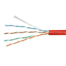 Витая пара UTP (U/UTP), категория 5e, 4 пары (24 AWG), одножильный, красный, LSZH, нг(А)-HF, (20 м)