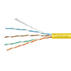 Витая пара UTP (U/UTP), категория 5e, 4 пары (24 AWG), одножильный, желтый, LSZH, нг(А)-HF, (50 м)