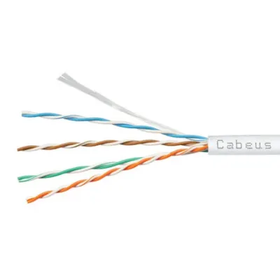 Витая пара UTP (U/UTP), категория 5e, 4 пары (24 AWG), одножильный, белый, LSZH, нг(А)-HF, (25 м)