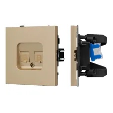 Механизм компьютерной розетки двойной SCT-TENDO-MPC2-SFPL-GD, RJ-45, CAT6, Золото светлое