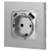 Розетка ЭРА Серия 12 12-4108-03 2P+E 16A-250В со шторками с USB type-A+C 5В-3А алюминий