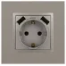 Розетка ЭРА Elegance 14-4109-16 2P+E 16A-250В, штор. с 2xUSB 5В-3А, титан