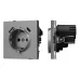 Механизм розетки с USB зарядкой SCT-TENDO-MUAC-PL-GR 230V, 16A, Серый, 1 пост