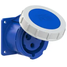 Розетка встраиваемая 32А/230V/1P+N+E/IP67, фланец 75x75
