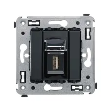 Avanti USB 2.0 розетка одинарная в стену, тип А-А, Черный квадрат