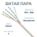 Витая пара UTP (U/UTP), категория 5e, 4 пары 0,48мм (24 AWG), одножильный, LSZH, нг(А)-HF, серый, (50 м)