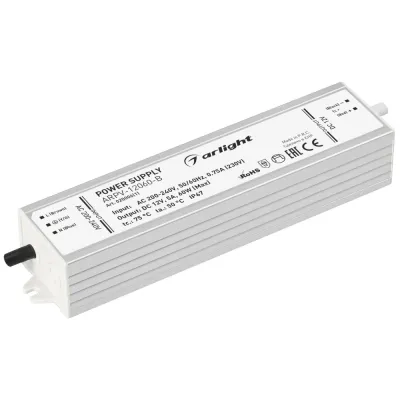 Блок питания ARPV-12060-B (12V, 5.0A, 60W) (IP67 Металл, 3 года)