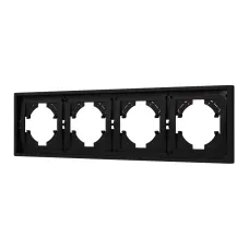 Рамка пластиковая FRM-TENDO-SFPL-4-BK, Чёрный, 4 поста