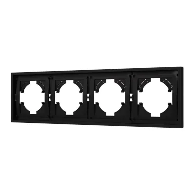 Рамка пластиковая FRM-TENDO-SFPL-4-BK, Чёрный, 4 поста