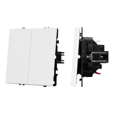 Механизм выключателя двухклавишный непроходной SWT-NOBE-MK02-SFPL-WH 230V, 10A, Белый, 1 пост