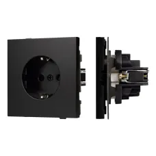 Механизм электрической розетки SCT-TENDO-MEU1-PL-BK 230V, 16A, Чёрный, 1 пост