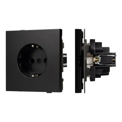 Механизм электрической розетки SCT-TENDO-MEU1-PL-BK 230V, 16A, Чёрный, 1 пост