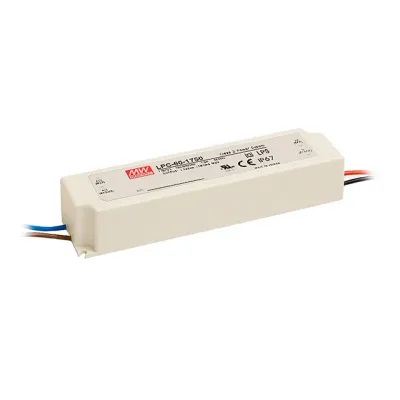 Источник питания AC-DC 58.8 Вт стабилизатор тока IP67 вход 90..264 В AC, выход 1400 мА, 9..42 В изоляция 3000В AC в кожухе