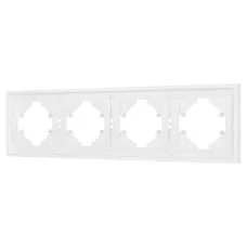 Рамка пластиковая FRM-TENDO-PL-4-WH, Белый, 4 поста