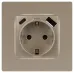 Розетка ЭРА Серия 12 12-4108-04 2P+E 16A-250В со шторками с USB type-A+C 5В-3А шампань