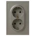 Розетка скрытого монтажа в рамку с заземлением двойная 2X2P+E Schuko 16А-250В IP20 титан 15-2104-07 Galaxy