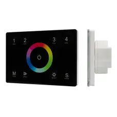 Панель Sens SMART-P83-RGB Black 230V, 4 зоны, 2.4G ARL, IP20 пластик, 5 лет
