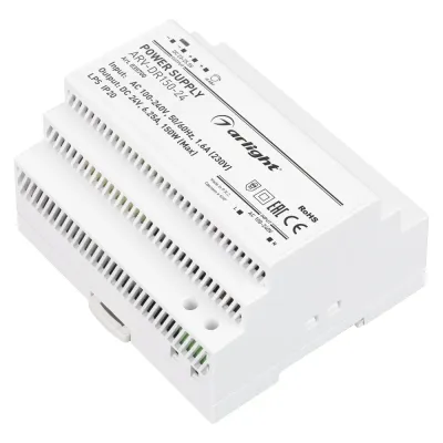 Блок питания ARV-DR150-24 (24V, 6.25A, 150W) ( IP20 DIN-рейка)