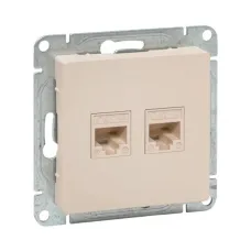 Механизм розетки RJ45 - 2шт  (cat5)  кремовый Эпика EKF