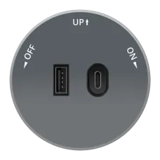 MultiTrack Розетка 2хUSB (тип А+С) 18Вт, 5В/3А Графит