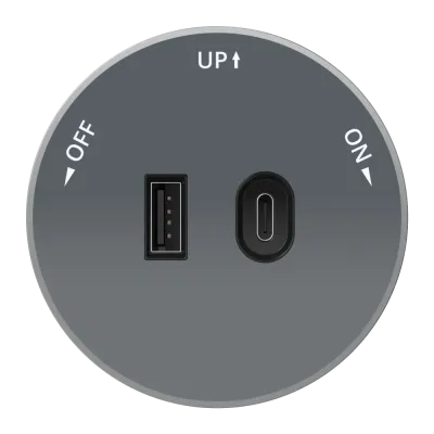 MultiTrack Розетка 2хUSB (тип А+С) 18Вт, 5В/3А Графит